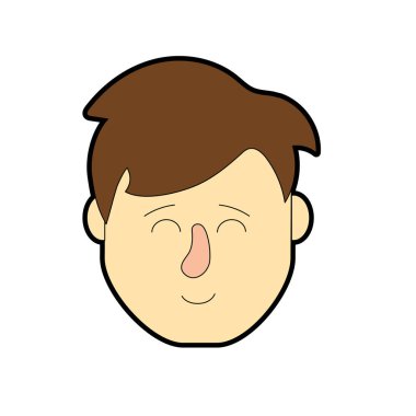 Avatar adam kafa saç modeli tasarımı ile illüstrasyon vektör