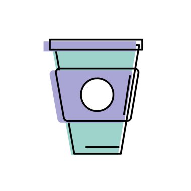 delicious coffee in plastic cup icon vector illustration