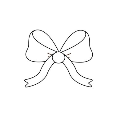 dekorasyon hediye mevcut, vektör çizim satırı şerit yay