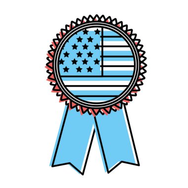 amblemi ile ABD bayrağı içinde vektör çizim tasarım