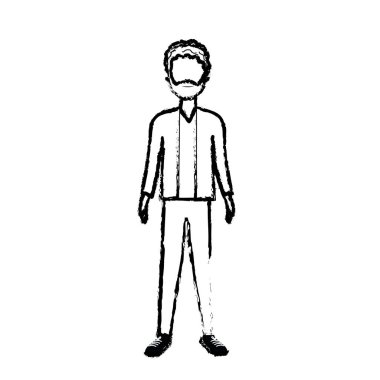 Şekil yakışıklı adam sakal ve şık giyim, vektör çizim