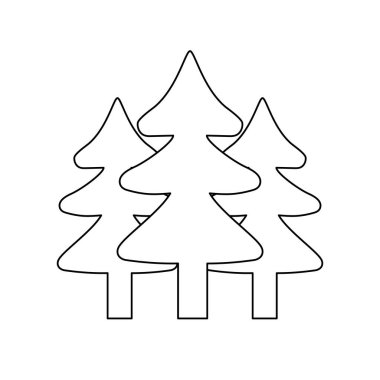 vektör çizim satırı doğal çam ağaçları ekoloji için rezerv