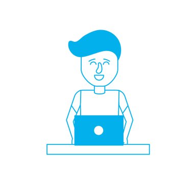 siluet profesyonel işadamı dizüstü bilgisayar ve kurumsal iş vektör çizim