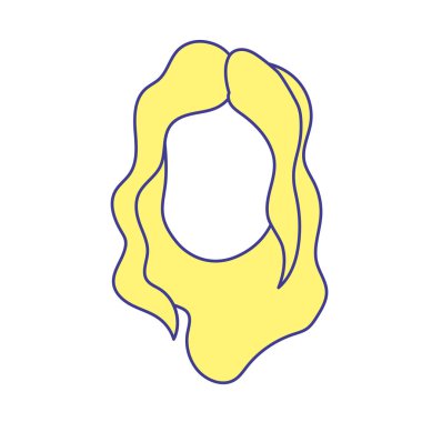 Güzellik kadını yüz saç modeli, vektör çizim ile