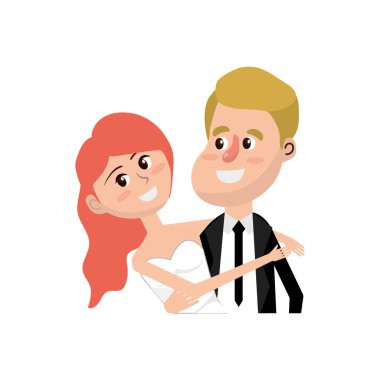 mutlu çift birlikte ve romantik kutlama vektör illüstrasyon