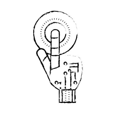 parmak dokunuşu ve devreleri dijital bağlantı vektör illüstrasyon ile şekil el