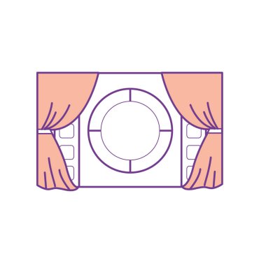 Film, vektör çizim projeksiyon için film geri sayım