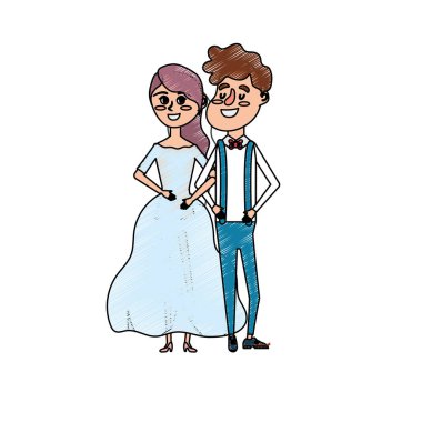 mutlu çift birlikte ve romantik kutlama vektör illüstrasyon