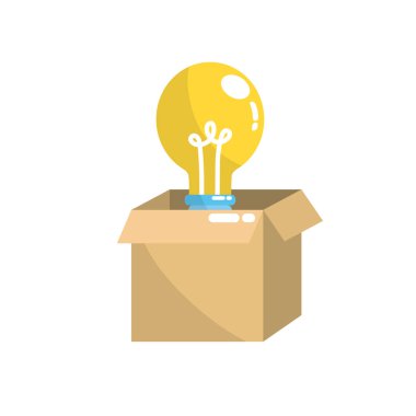 Elektrikli ampul ışık vektör çizim ile kutusunu açmak