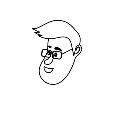 satır avatar adam yüz saç modeli tasarım vektör çizim ile