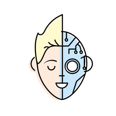 Arabirim bağlantısı sistem vektör illusration kafasından çocuk