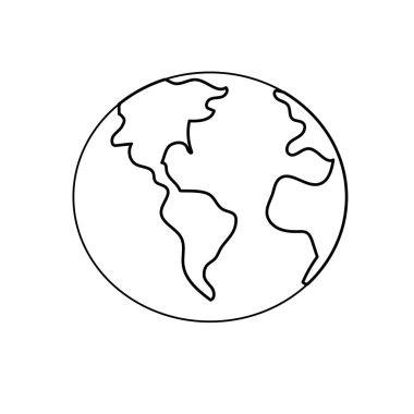 satır küresel dünya plenet Coğrafya ubication vektör çizim ile