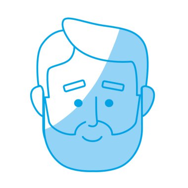 siluet adam yüz saç modeli tasarım vektör çizim ile