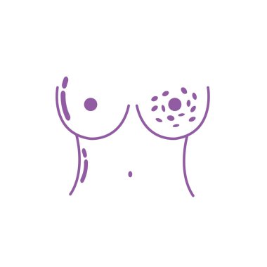 siluet meme kanseri hastalık ve tıbbi destek vektör çizim