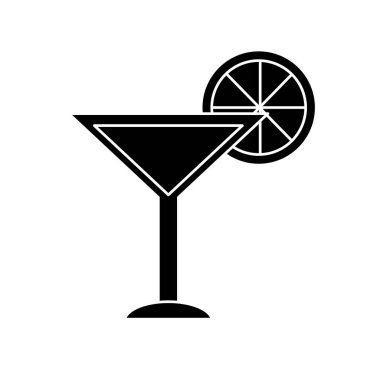 kontur lezzetli kokteyl ile dilim limon vektör çizim yenilemek için