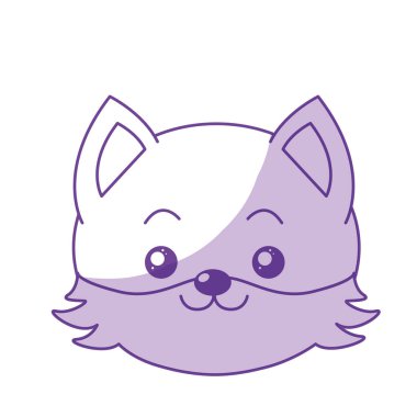 siluet sevimli vahşi hayvan yüz ifade vektör çizim ile