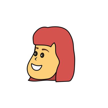 Avatar kadın yüz saç modeli tasarım vektör illusration ile