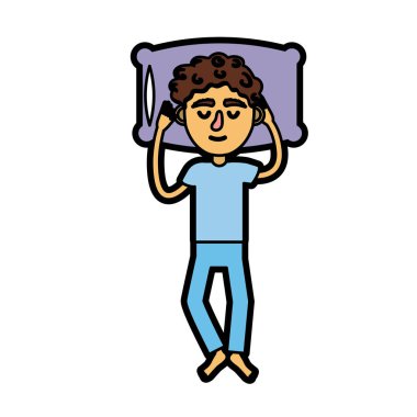 Erkek saç modeli ile uyku vektör çizim tasarım