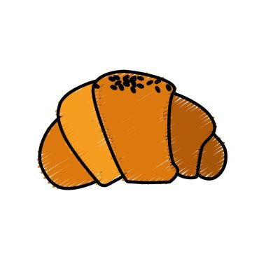 lezzetli fesh ekmek kruvasan ekmek, vektör çizim