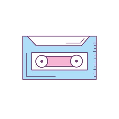 Kaset dinlemek ve müzik vektör çizim oynamak