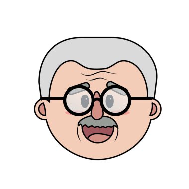 Yaşlı adam yüz saç modeli vektör çizim ile