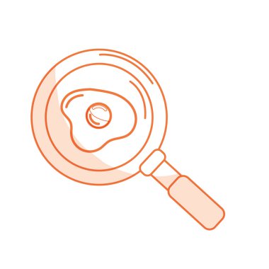 siluet lezzetli kızarmış yumurta tava tava vektör çizim içinde