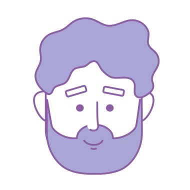 Adam yüz saç modeli tasarım vektör çizim ile