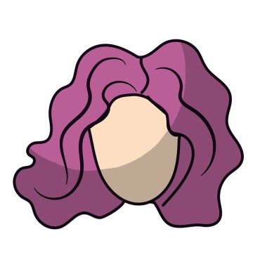 sevimli kadın yüz saç modeli, vektör çizim ile