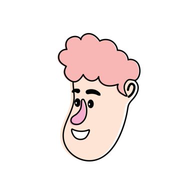 saç modeli tasarım vektör illüstrasyon ile avatar adam yüz