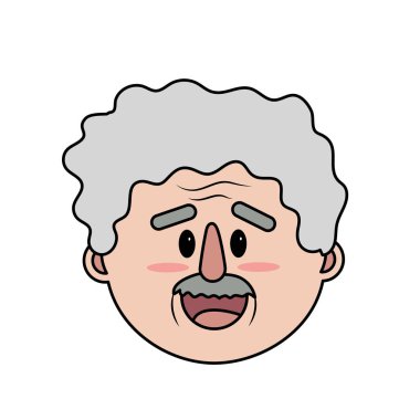 Yaşlı adam yüz saç modeli vektör çizim ile