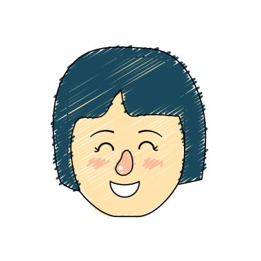 Avatar kadın baş saç modeli tasarımı ile illüstrasyon vektör