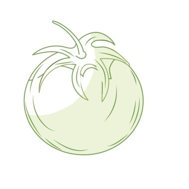 siluet taze domates doğal bitkisel beslenme vektör çizim