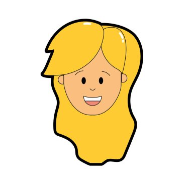 kadın baş saç modeli tasarımı ile illüstrasyon vektör