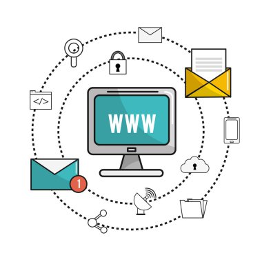 bilgisayar internet genel bağlantı Hizmetleri, vektör çizim ile
