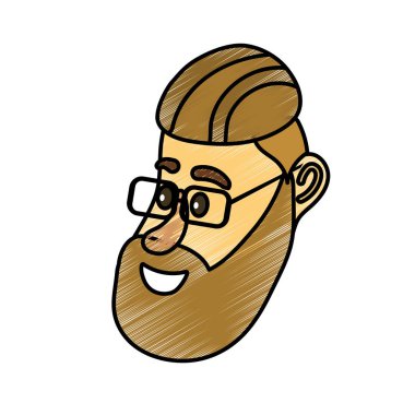 saç modeli tasarım vektör illüstrasyon ile avatar adam yüz