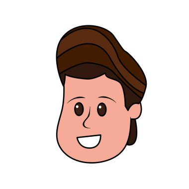 mutlu ve güzel baş erkek saç modeli, vektör çizim ile