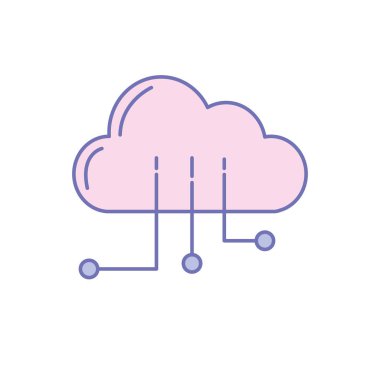 bulut veri ile dijital bağlantı vektör çizim için dolaşma