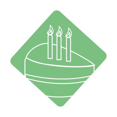 label delicious pastel with candles to happy birthday, vector illustration