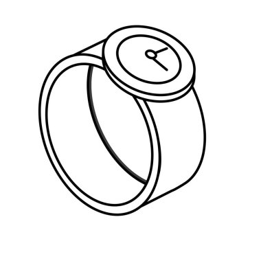 çizgi teknoloji smartwatch dijital bağlantı hizmeti vektör çizim ile