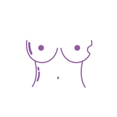 siluet meme kanseri hastalık ve tıbbi destek vektör çizim