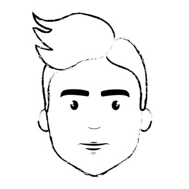 Şekil güzel fece erkek saç modeli, vektör çizim ile