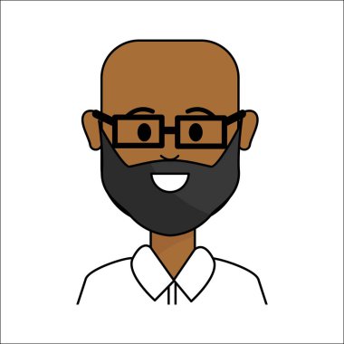 insanlar, mutlu yüz adam gözlük simgesiyle illüstrasyon vektör