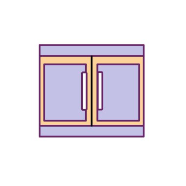 dolap mutfak gereçler mutfağı vektör çizim nesnesine