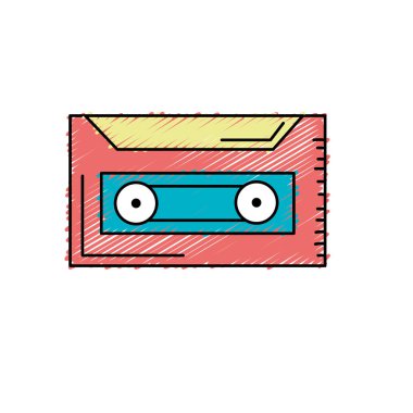 Kaset dinlemek ve müzik vektör çizim oynamak