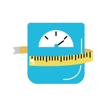 weight machine with measuring to have healthy life vector illustration