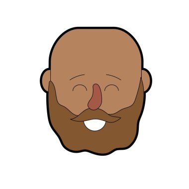 Avatar adam kafa saç modeli tasarımı ile illüstrasyon vektör