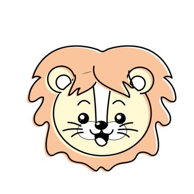 sevimli vahşi hayvan yüz ifade vektör çizim ile