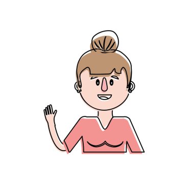 saç modeli tasarım vektör illüstrasyon ile yaşlı kadın