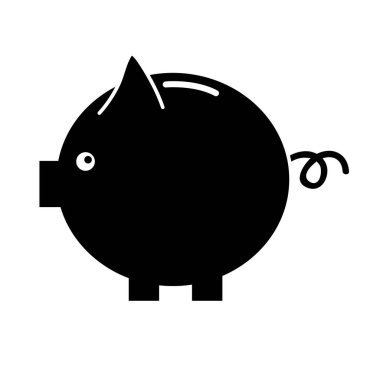 para para birimi, illüstrasyon vektör için kontur güzel domuz