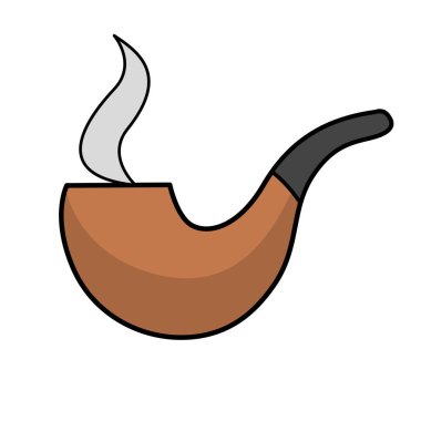 vektör çizim duman için kullanılan tütün boru